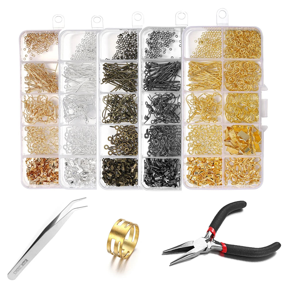 Legierung Zubehör Schmuck Erkenntnisse Set Reparatur Werkzeuge Karabinerverschluss Offene Biegeringe Ohrring Haken für DIY Schmuck Machen Liefert So ist Leben
