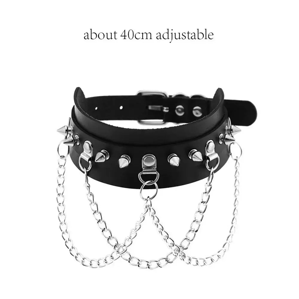 Gothic Heart Lock Choker – Punk Rivet Necklace with Key | Cosplay, Bondage-Inspired Jewelry for Women - So ist Leben