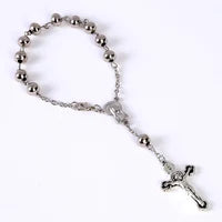 8mm Perlenkristall Rosenkranz Halskette, Charm Rosenkranz Kristall Segen Halskette, Santa Maria Center Kristall Schmuck Halskette So ist Leben