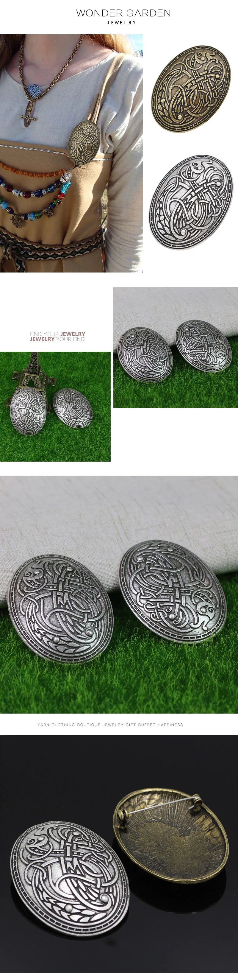 Wikinger waren Wolf geschnitzte Rune ethnische Frieden Brosche Totem Abzeichen Folk-Custom Accessoires Farbe Cosplay Corsage Schmuck für Frauen So ist Leben