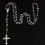 8mm Perlenkristall Rosenkranz Halskette, Charm Rosenkranz Kristall Segen Halskette, Santa Maria Center Kristall Schmuck Halskette So ist Leben