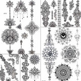 YURAN Mode Schwarz Ketten Handgelenk Henna Blume Gefälschte Tattoos Aufkleber Wasserdicht Mandala Flora Tattoo Temporäre Frauen Arm 3D Tatto So ist Leben