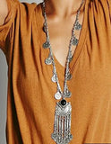 Türkei Bohemian Schwarz Blau Stein Ethnische Münze Quaste Halskette Türkische Gypsy Boho Strand Halsband Lätzchen Indien Halskette für Frauen Party So ist Leben