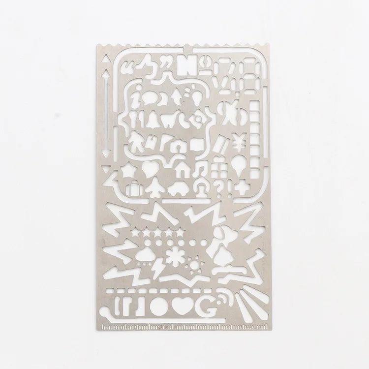Multifunktionales Hohllineal aus Edelstahl, Katze, geometrische Figur, Zeichnungsschablonen, Vorlagen, Metalllineal, Diy-Werkzeug, Tagebuch-Vorlage