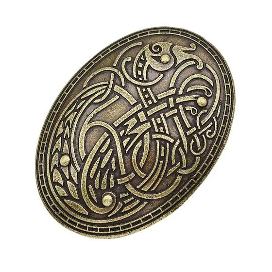 Wikinger waren Wolf geschnitzte Rune ethnische Frieden Brosche Totem Abzeichen Folk-Custom Accessoires Farbe Cosplay Corsage Schmuck für Frauen So ist Leben