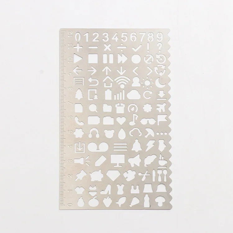 Multifunktionales Hohllineal aus Edelstahl, Katze, geometrische Figur, Zeichnungsschablonen, Vorlagen, Metalllineal, Diy-Werkzeug, Tagebuch-Vorlage