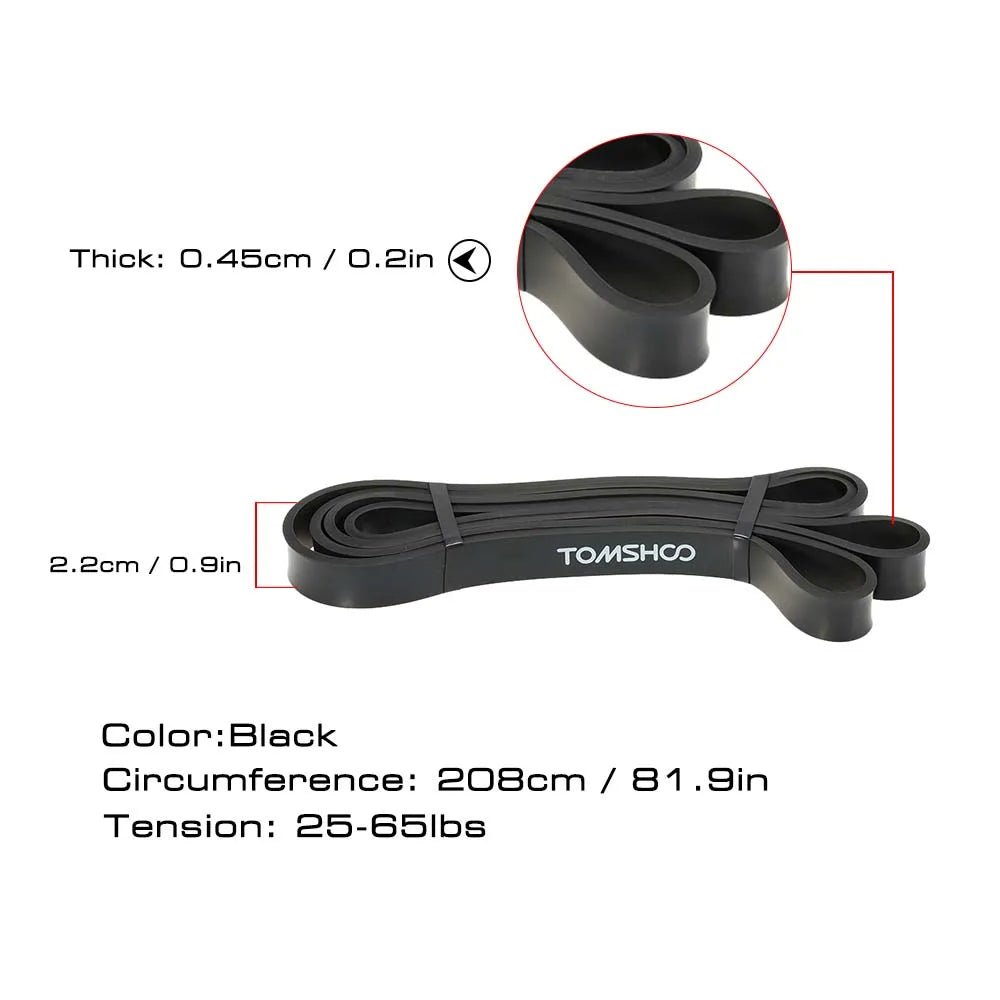 TOMSHOO Widerstandsbänder Cross Fit Fitnessgeräte 208 cm Naturlatex Fitness Widerstandsband Pull Up Band Loop Yoga Übung So ist Leben