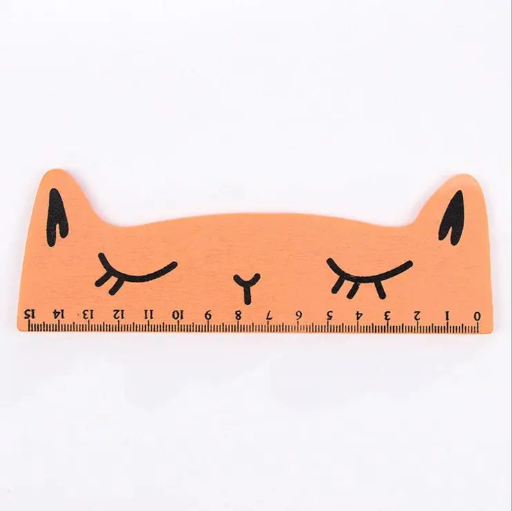 1 Stück Lytwtw's niedliches Kawaii-Lineal mit schwarzer Katze und Kätzchen, gerades Lineal, Holzwerkzeuge, Cartoon, Nähen, Zeichnen, Büro, Schule, Schreibwaren - So ist Leben