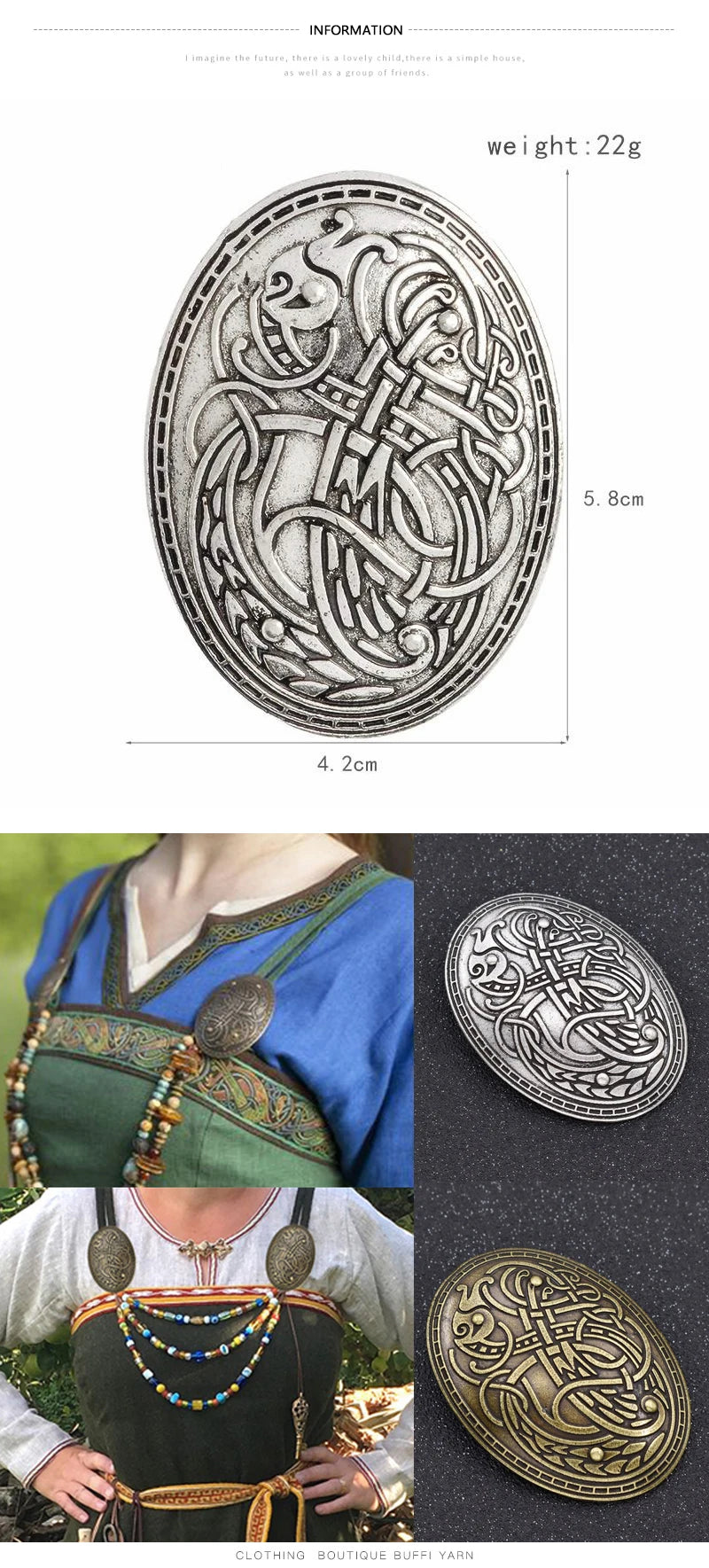 Wikinger waren Wolf geschnitzte Rune ethnische Frieden Brosche Totem Abzeichen Folk-Custom Accessoires Farbe Cosplay Corsage Schmuck für Frauen So ist Leben