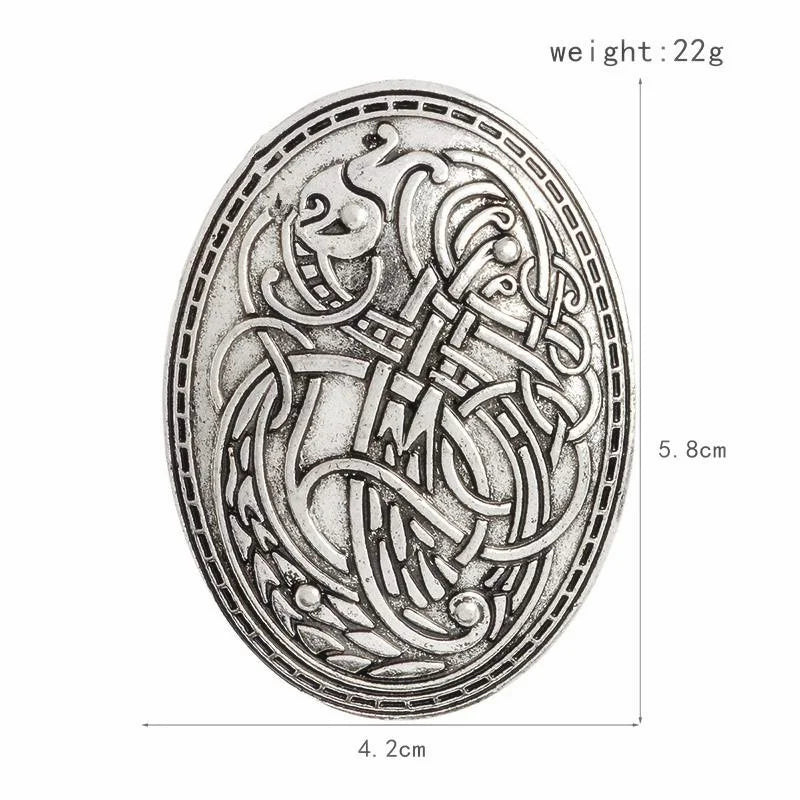 Wikinger waren Wolf geschnitzte Rune ethnische Frieden Brosche Totem Abzeichen Folk-Custom Accessoires Farbe Cosplay Corsage Schmuck für Frauen So ist Leben