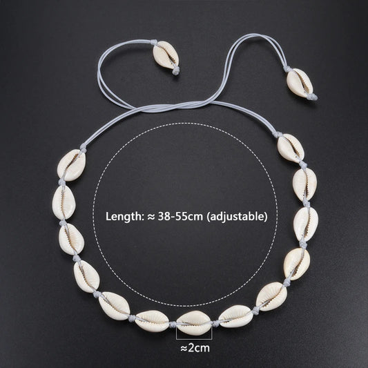 Heißer Muschel Muschel Halskette Frauen Schmuck Sommer Strand Shell Halsband Böhmischen Seil Kauri Perlen Halsketten Handgemachte Kragen Weibliche So ist Leben