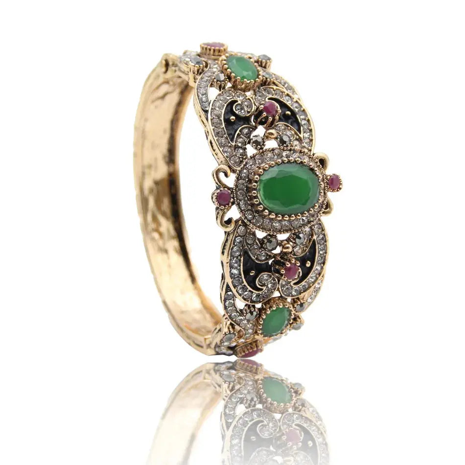 Sunspicems Indische Frauen Blume Schmuck Sets Harz Armreif Armband Ohrring Sets Türkische Haken Baumeln Ohrringe Braut Armband Geschenk - So ist Leben