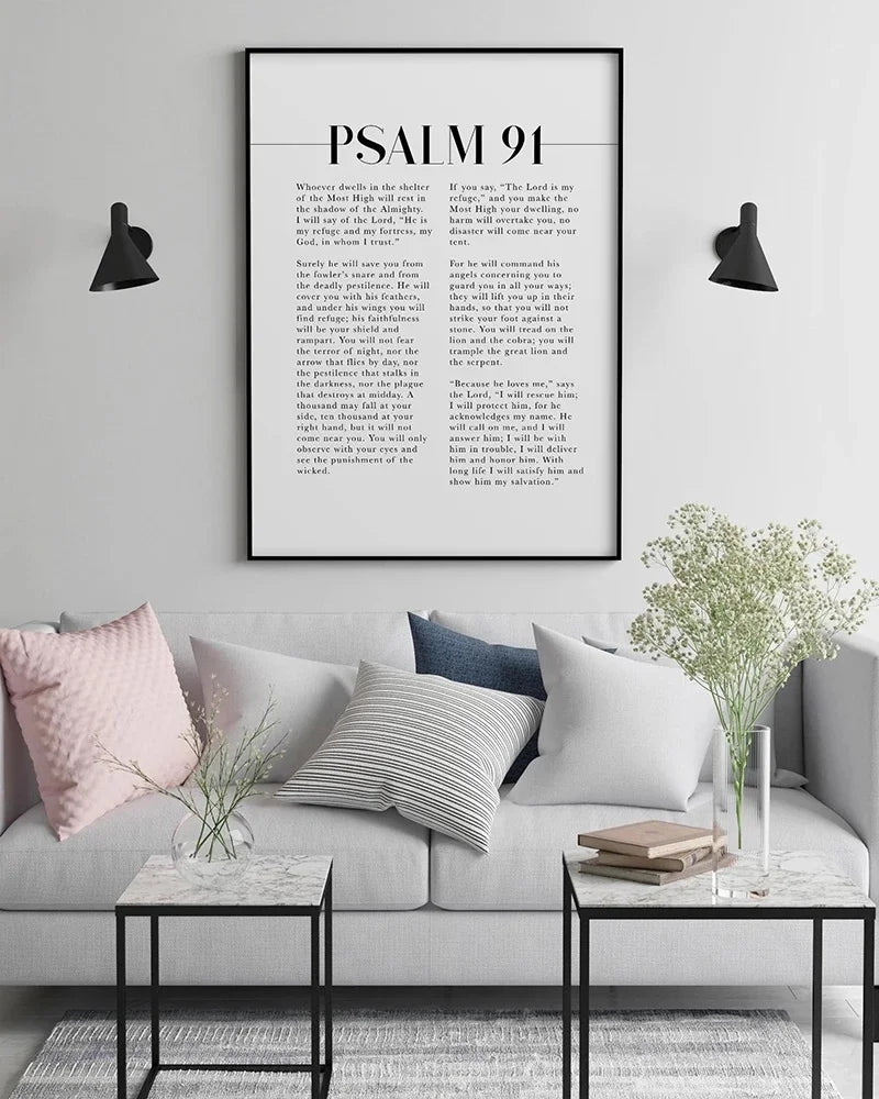 Psalm 91 Schrift Wandkunst für Ihre christliche Wohndekoration - So ist Leben