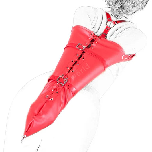 Sexy SM-Fessel-Armbinder hinter dem Rücken, gerade Jacke, Lederarmbinder, Sklave, abschließbare Bondage-Schultergurte, Club-Rollenspiel So ist Leben