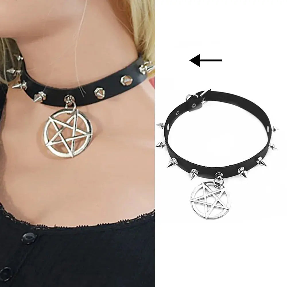 Gothic Heart Lock Choker – Punk Rivet Necklace with Key | Cosplay, Bondage-Inspired Jewelry for Women - So ist Leben