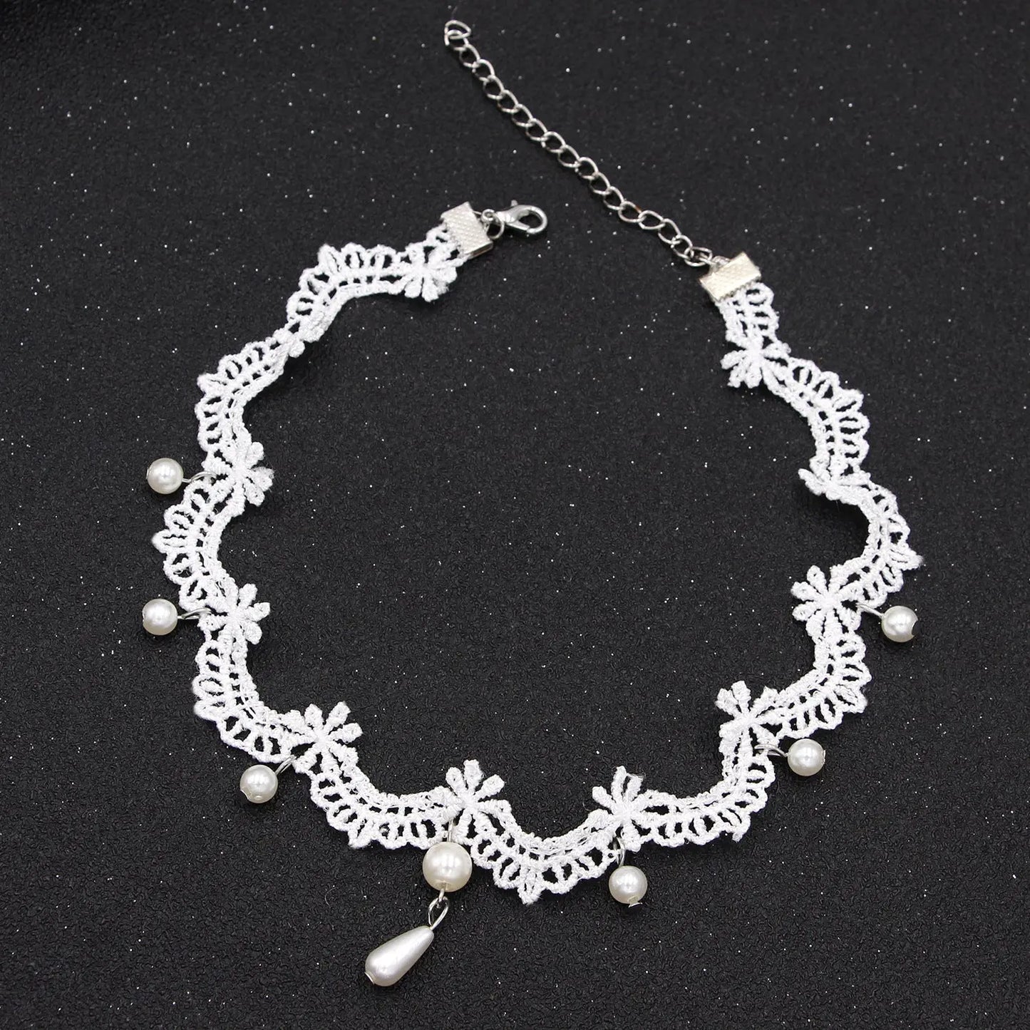 Anhänger weiße Spitzenkragen-Halskette für Frauen und Mädchen, dunkler Loli-Stil, Halloween-Schmuck - So ist Leben