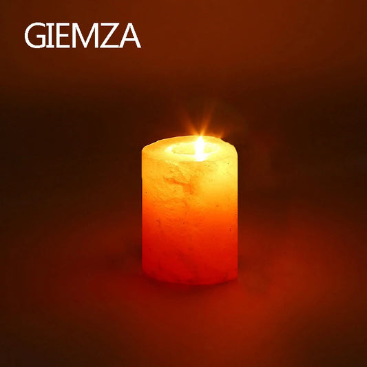 GIEMZA Tee Licht Himalaya Salz Leuchter Kleine Natürliche Bar Nacht Dekoration Orange Kerze Halter Cocktail Glas So ist Leben