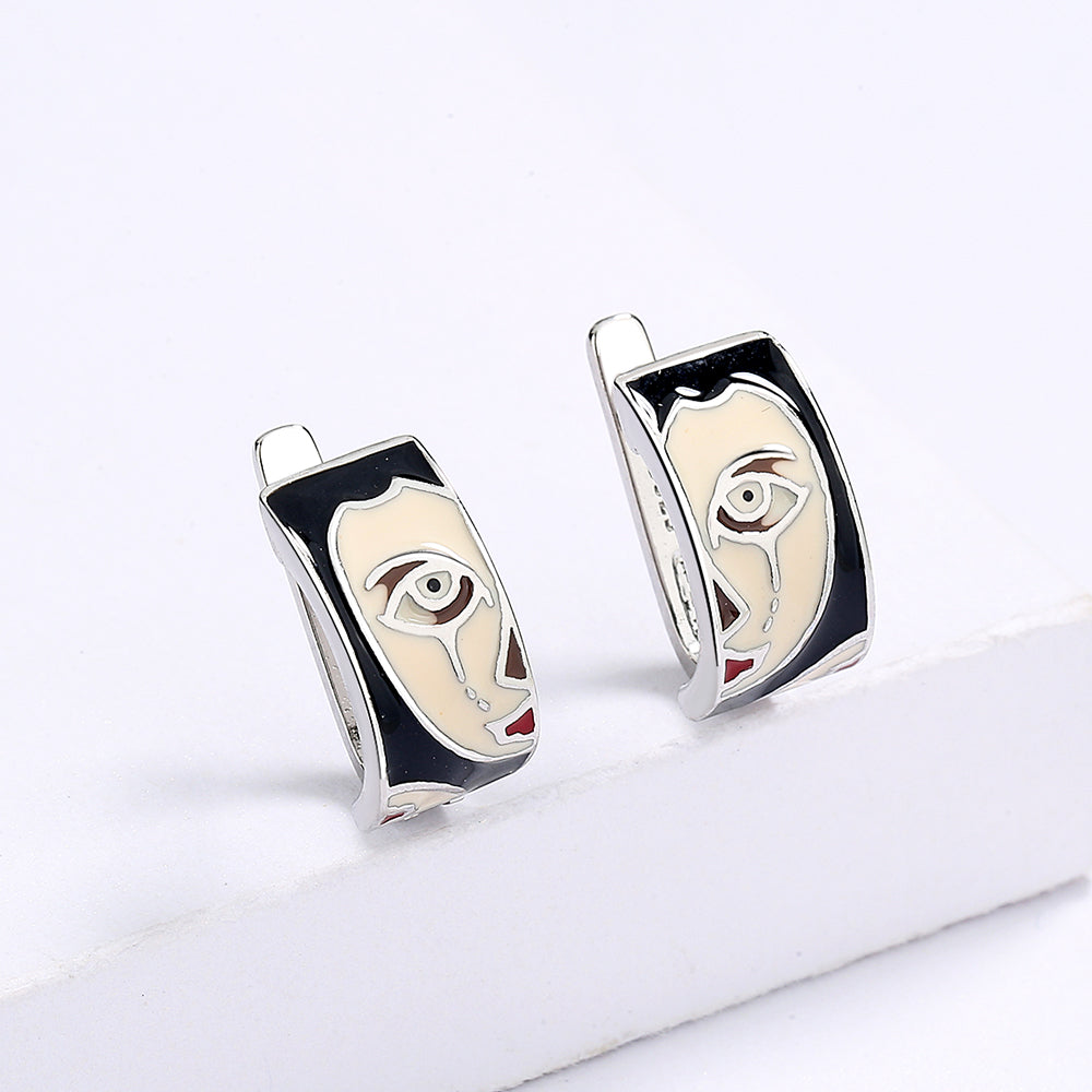 Übertriebene Damen-Ohrringe, Horror-Gesicht-Ohrringe, modischer Party-Schmuck, Halloween-Schmuck, lustiges Geschenk, Ohrringe für Frauen So ist Leben