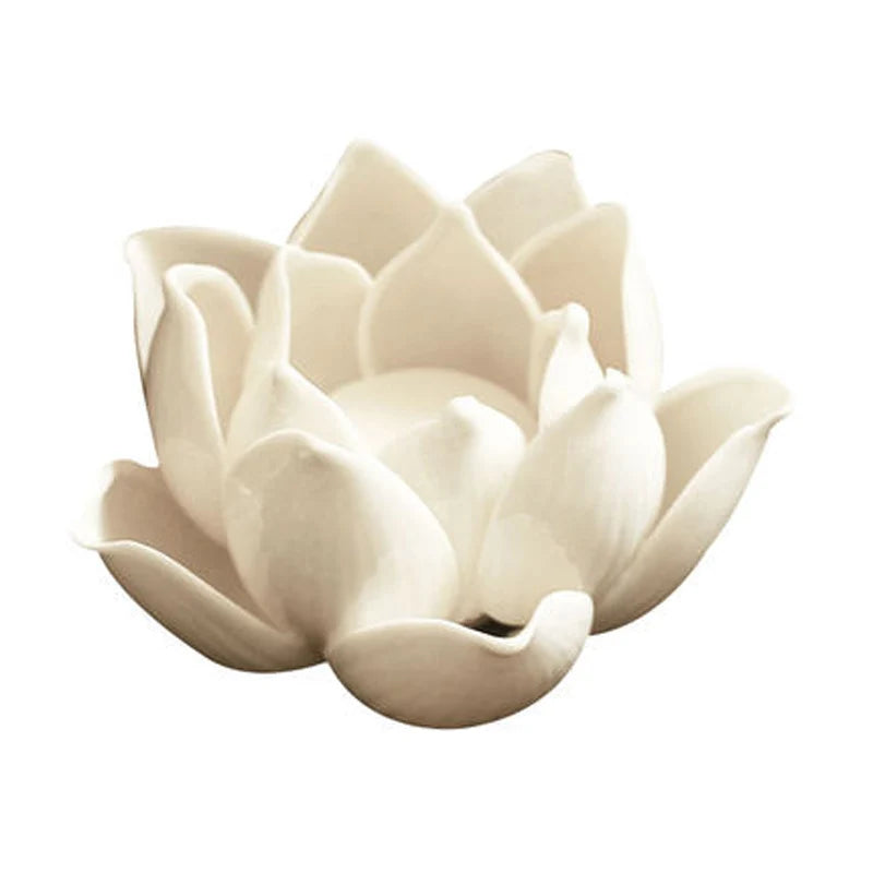 Teelichthalter aus Keramik mit Lotusblütenblättern, Kerzenhalter, Heimdekoration, Geschenke für Hochzeiten So ist Leben
