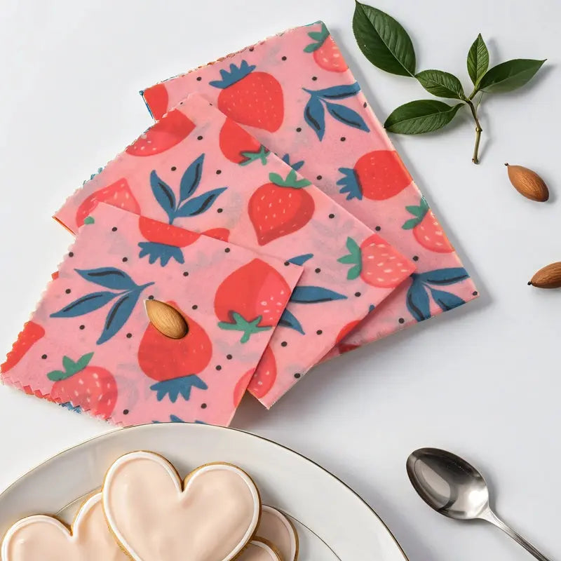 1Set Wiederverwendbare Bienenwachs Tuch Wrap Lebensmittel Frische Tasche Deckel Dschungel Party Bienen Wachs Wrap für Sandwich Käse - So ist Leben