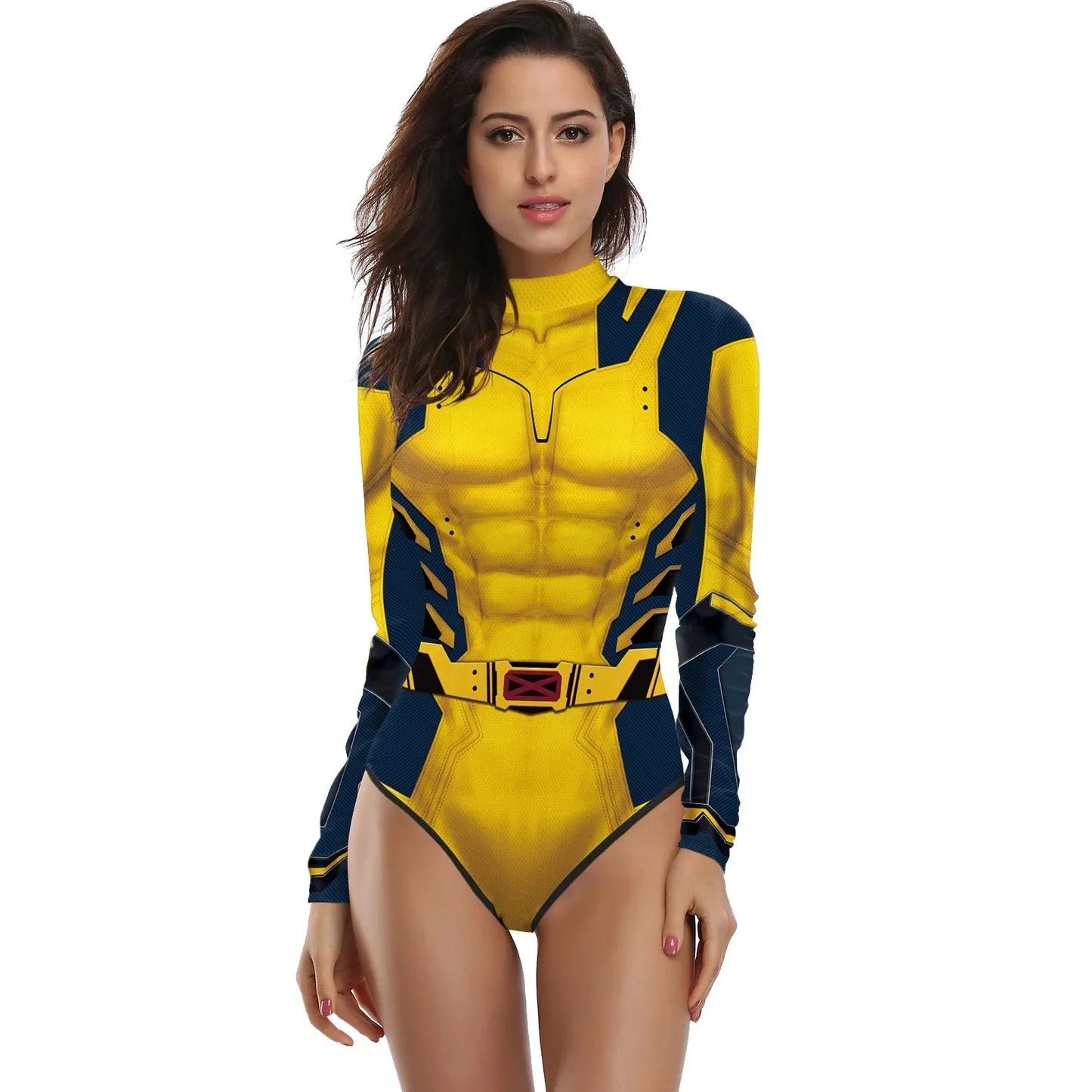 Frauen Mädchen Badeanzug Superheld Wolverine Deadpool Cosplay Kostüm Body Langarm Bikini Bademode Badeanzug Halloween Party So ist Leben