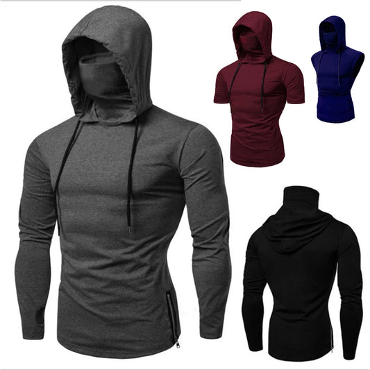 Lässige neue Mode Langarm Splice Große Maske Hoodies - So ist Leben