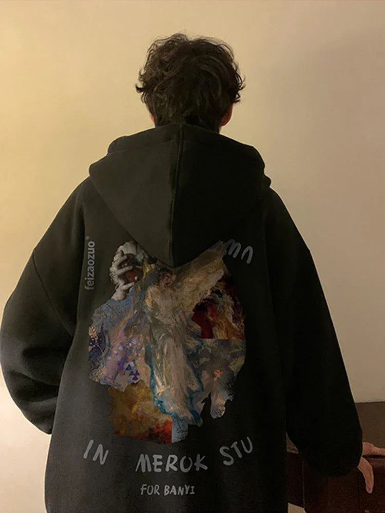 Neue Goth Grafik Gedruckt Pullover Hoodies Für Männer Y2K Vintage Streetwear Mit Kapuze Sweatshirts Herbst Baggy Hip Hop Mode Hoody So ist Leben