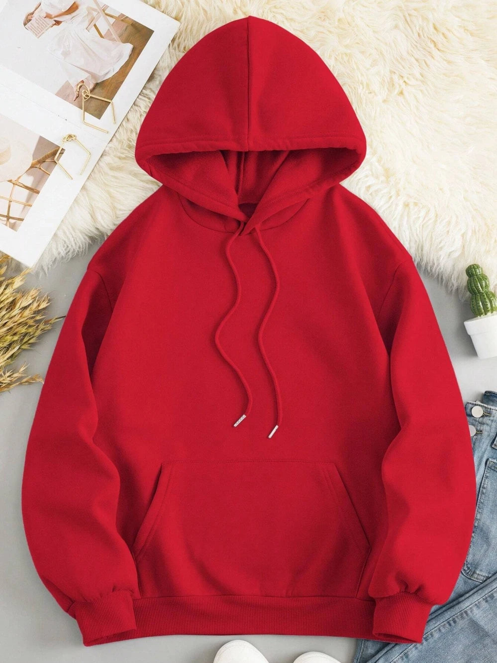 Weiche, kleine, übergroße Sweatshirt-Fleece-Hoodies mit Aufdruck - So ist Leben