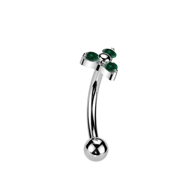 Großhandel ASTM F136 Titan Blumen Rook Piercing Sterne Augenbraue Intarsien CZ 16G Innengewinde Banane Gebogene Lippe Nabel Piercing So ist Leben