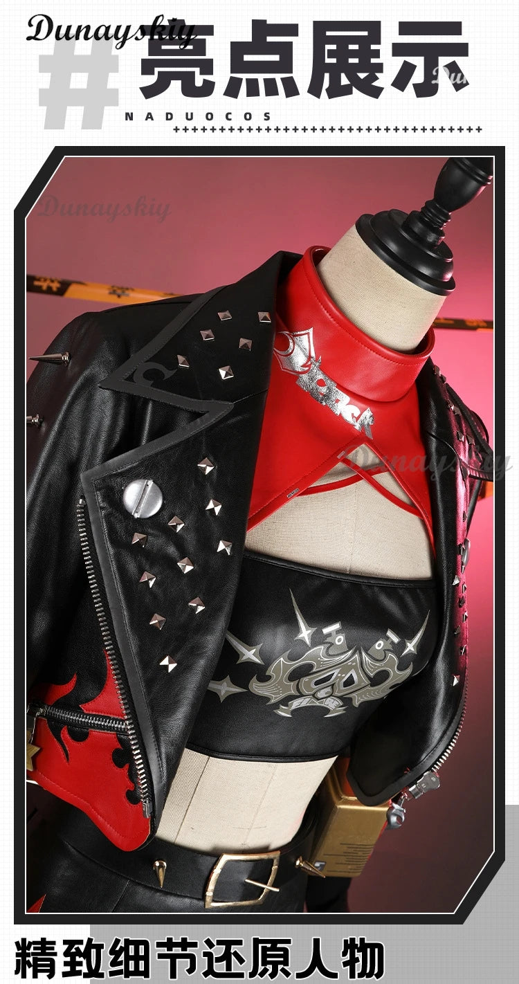 Burnice Weißes Cosplay-Kostüm, Perücke, Haar, Zenless Zone Zero, Rollenspiel, Halloween-Party, Brille, Frau, Comic-Con-Verkleidung, Kampfset So ist Leben