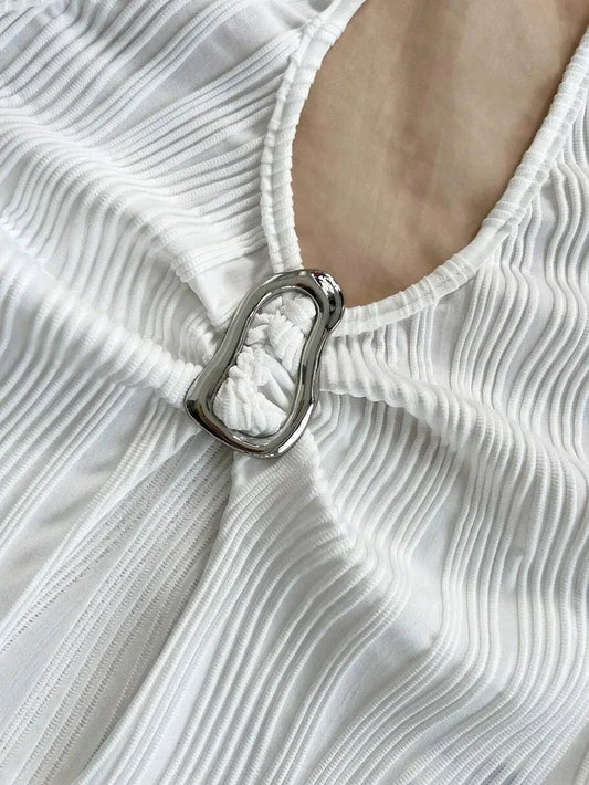 Sexy V-Ausschnitt Neckholder Crop Top für Frauen Sommer ärmellos solide Split rückenfreies Top Y2K Kleidung So ist Leben