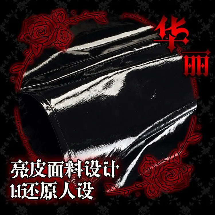 Misa Amane Cosplay Kostüm Perücke Kunstleder Sexy Kleid Halskette Spitze Ärmel Strümpfe Frauen Uniformen Anime Outfits