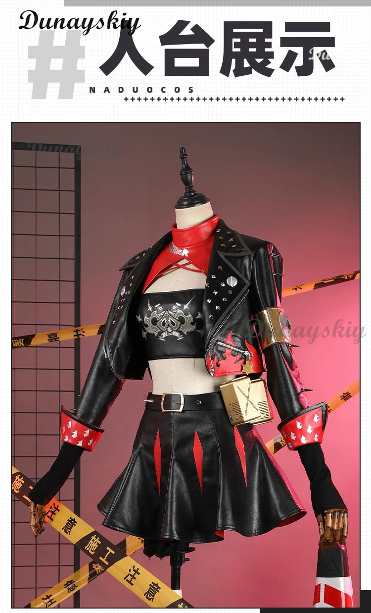 Burnice Weißes Cosplay-Kostüm, Perücke, Haar, Zenless Zone Zero, Rollenspiel, Halloween-Party, Brille, Frau, Comic-Con-Verkleidung, Kampfset So ist Leben