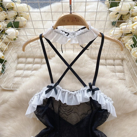 Overall Heißer Für Frauen Rüschen Spitze Strappy Onesie Camis Porno Uniform Sheer Sinnliche Magdalyn Bodycon Bodys Transparent Neue So ist Leben