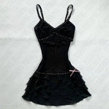 Grunge Punk Gothic Fairycore Emo Girls Dress Sexy Slim Lace Chic Fashion Aesthetic Women's Dresses Harajuku Retro Y2K Streetwear - So ist Leben