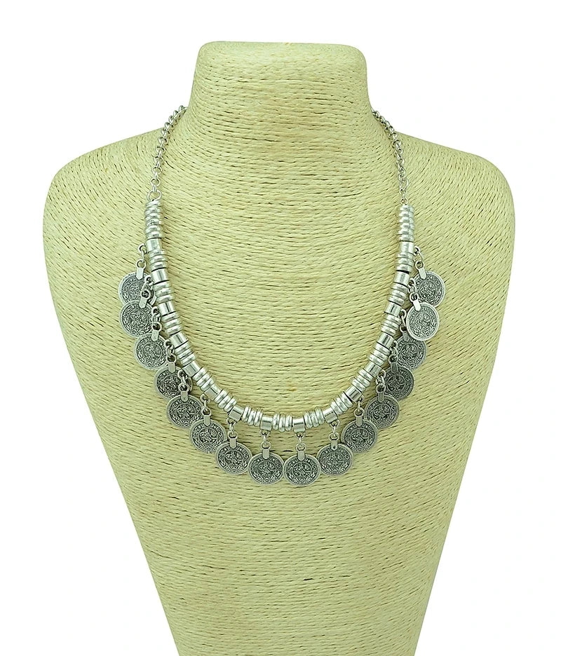 Türkei Bohemian Schwarz Blau Stein Ethnische Münze Quaste Halskette Türkische Gypsy Boho Strand Halsband Lätzchen Indien Halskette für Frauen Party So ist Leben