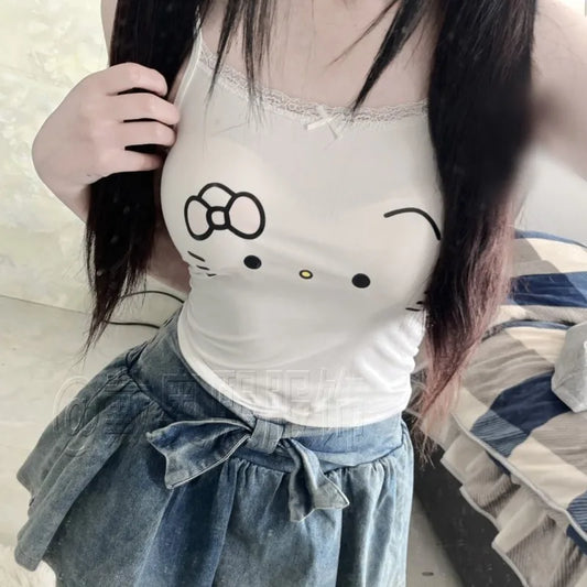 Hello‑Kitty Camis Top im modernen Cartoon Stil