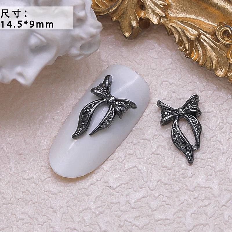 40PCS Dark Alloy Nail art Charms Schädel Bogen Skelett Palm Sinister Zubehör Für Halloween Nägel Dekoration Maniküre Liefert So ist Leben