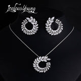 Zwei Größe Neue Design Luxus AAA Zirkon Olivenzweig Ohrringe und Anhänger Schmuck Sets Für Mode Frauen Hochzeit Schmuck Set AS128 So ist Leben