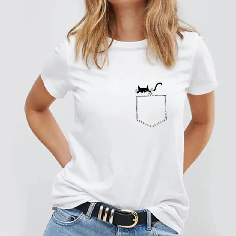 Lässiges Basic-T-Shirt mit schlichtem Design und Panda-Print - So ist Leben