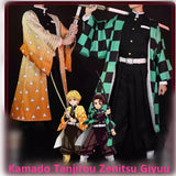 Dämonentöter Kamado Tanjirou Zenitsu Giyuu Cosplay Kostüm Anime Set für Kinder Mann Halloween Dress UpHalloween Frauen Kinder So ist Leben
