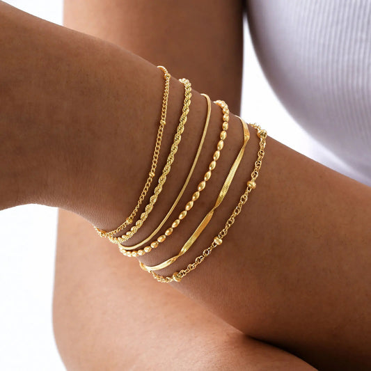 Dünnes Gliederarmband für Damen, Edelstahl 18K Vergoldet, Wasserfeste Zarte Stapelbare Handgelenkskette So ist Leben