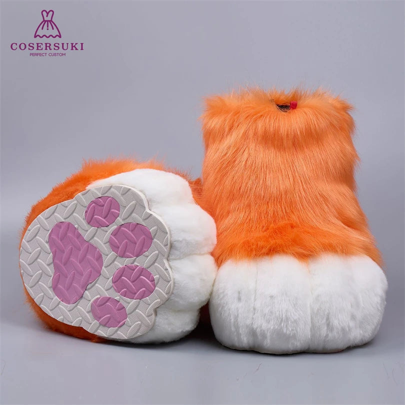 Kigurumi Fursuit Feline und Canine Paw Schuhe Pelzige Cosplay Schuhe Comic Con Performance Schuhe So ist Leben