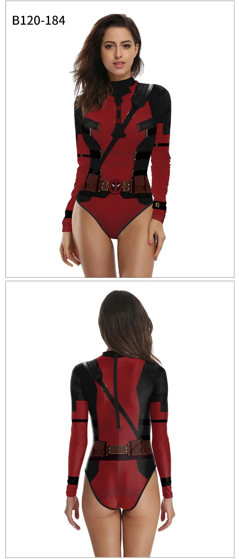 Frauen Mädchen Badeanzug Superheld Wolverine Deadpool Cosplay Kostüm Body Langarm Bikini Bademode Badeanzug Halloween Party So ist Leben