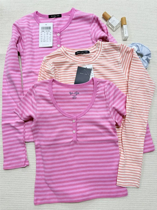 Y2K Langarmshirt Damen – Gestreift & Modern