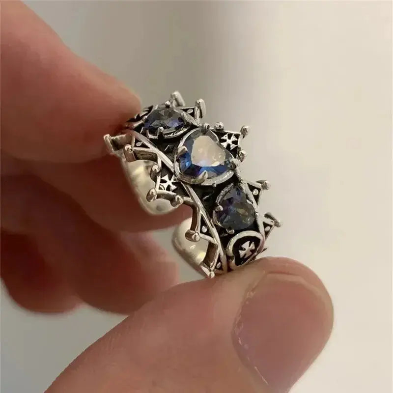 Vintage Lolita Gothic Liebe Herz Kreuz Ringe für Frauen Mädchen Braut - So ist Leben