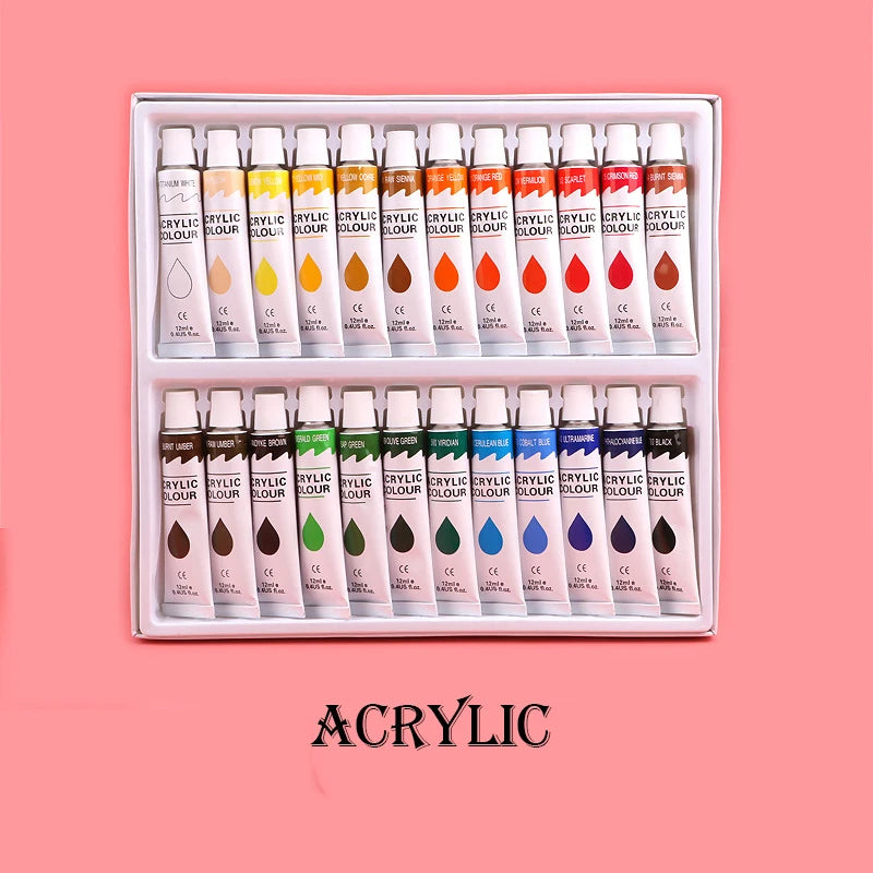 Acrylöl-Aquarell-Gouache-Farbpigment-Set, 12 ml, Zeichenzubehör für Studenten und Anfänger So ist Leben