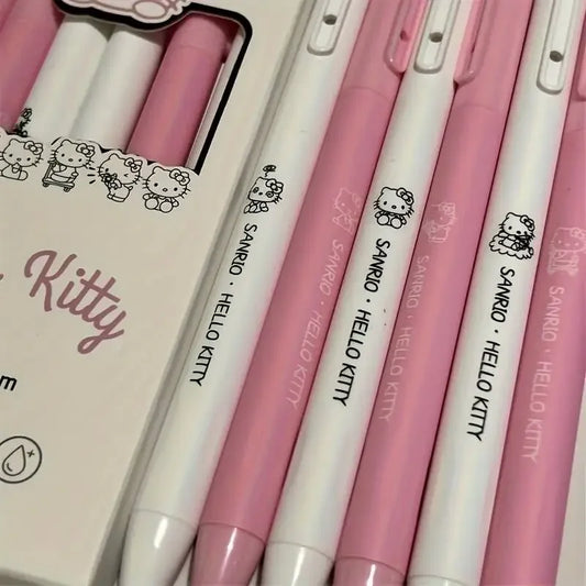 6 Stück/Set Sanrio Gelstift Hello Kitty Kuromi Niedliches Komplettset Schwarzer Gelstift Schnelltrocknender Kugelschreiber für Schüler Geburtstagsgeschenk - So ist Leben