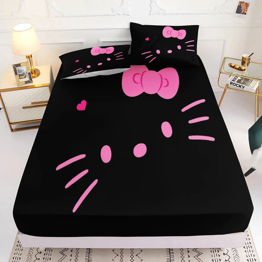 Holle Kitty gedruckt Spann betttuch Bettdecke komplette Set 3D Kinder bettwäsche Anime Raum dekor nach Hause So ist Leben