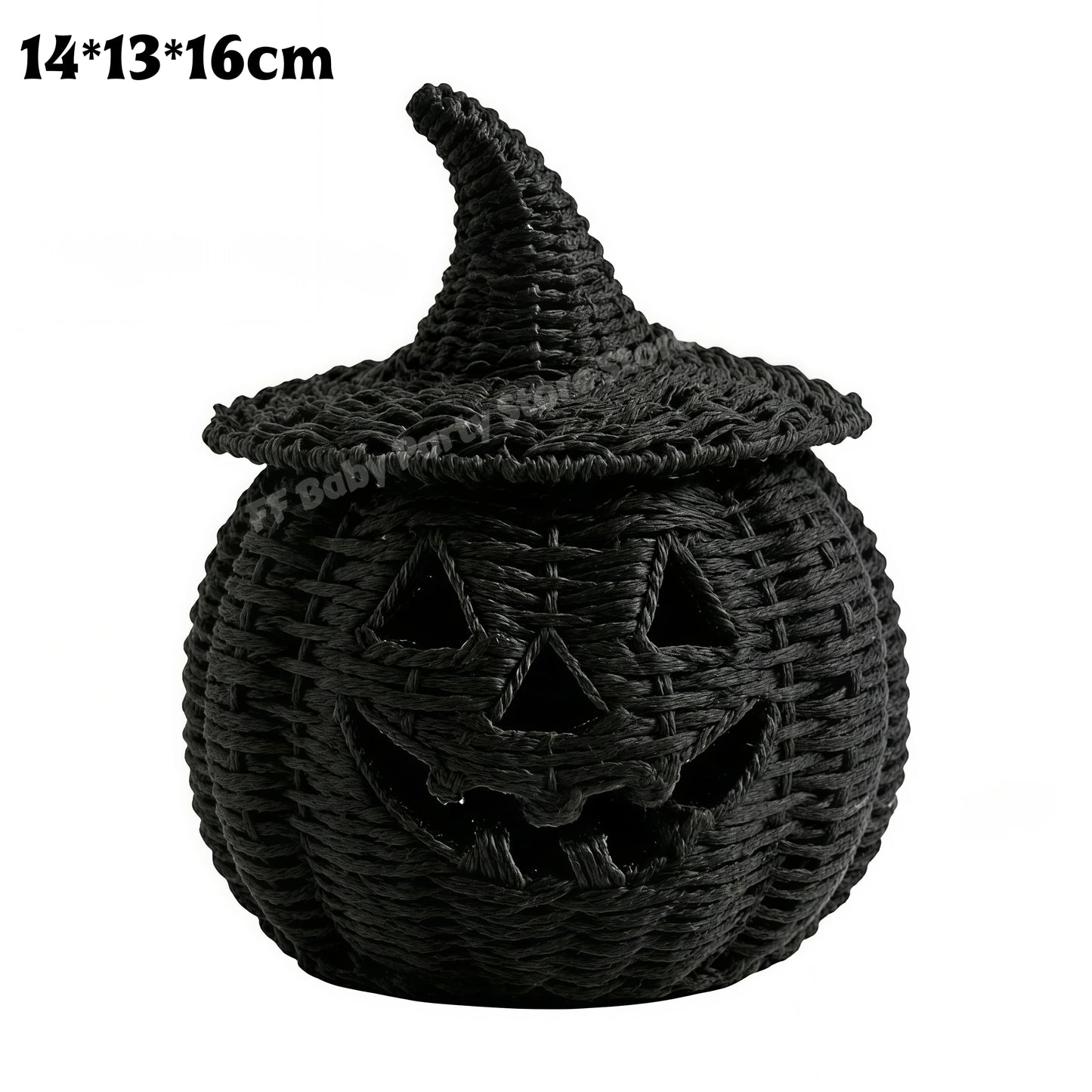 Halloween-Dekorationen Handgewebte Kürbislaterne aus Weide Hexenhut-Aufbewahrungsbox Dekorative Heim-Statue Ornamente Weihnachtsdekoration So ist Leben